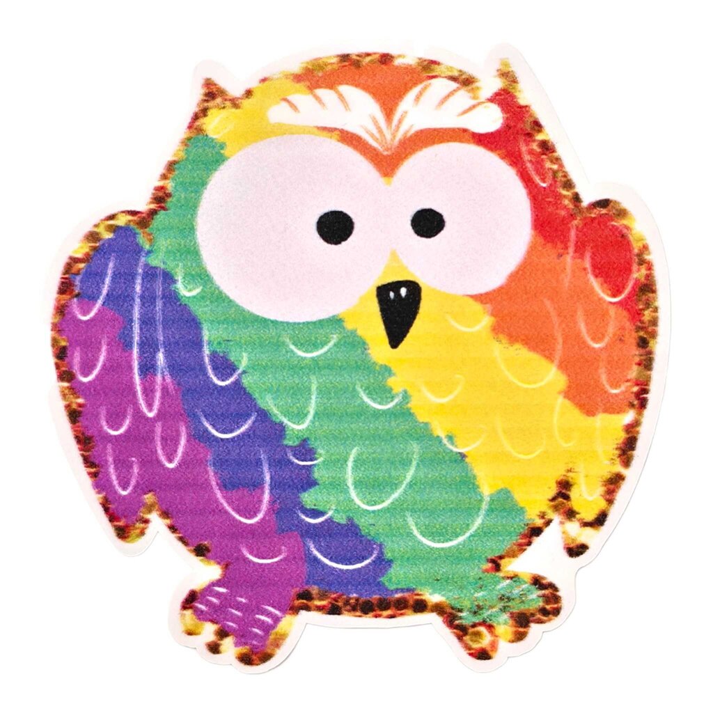 Sticker - Glittery Rainbow Owl