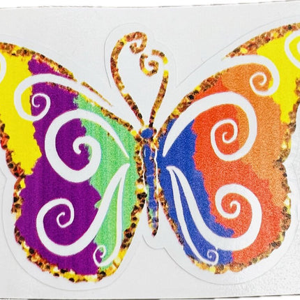Sticker - Glittery Rainbow Butterfly