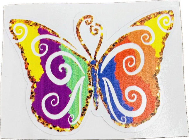 Sticker - Glittery Rainbow Butterfly