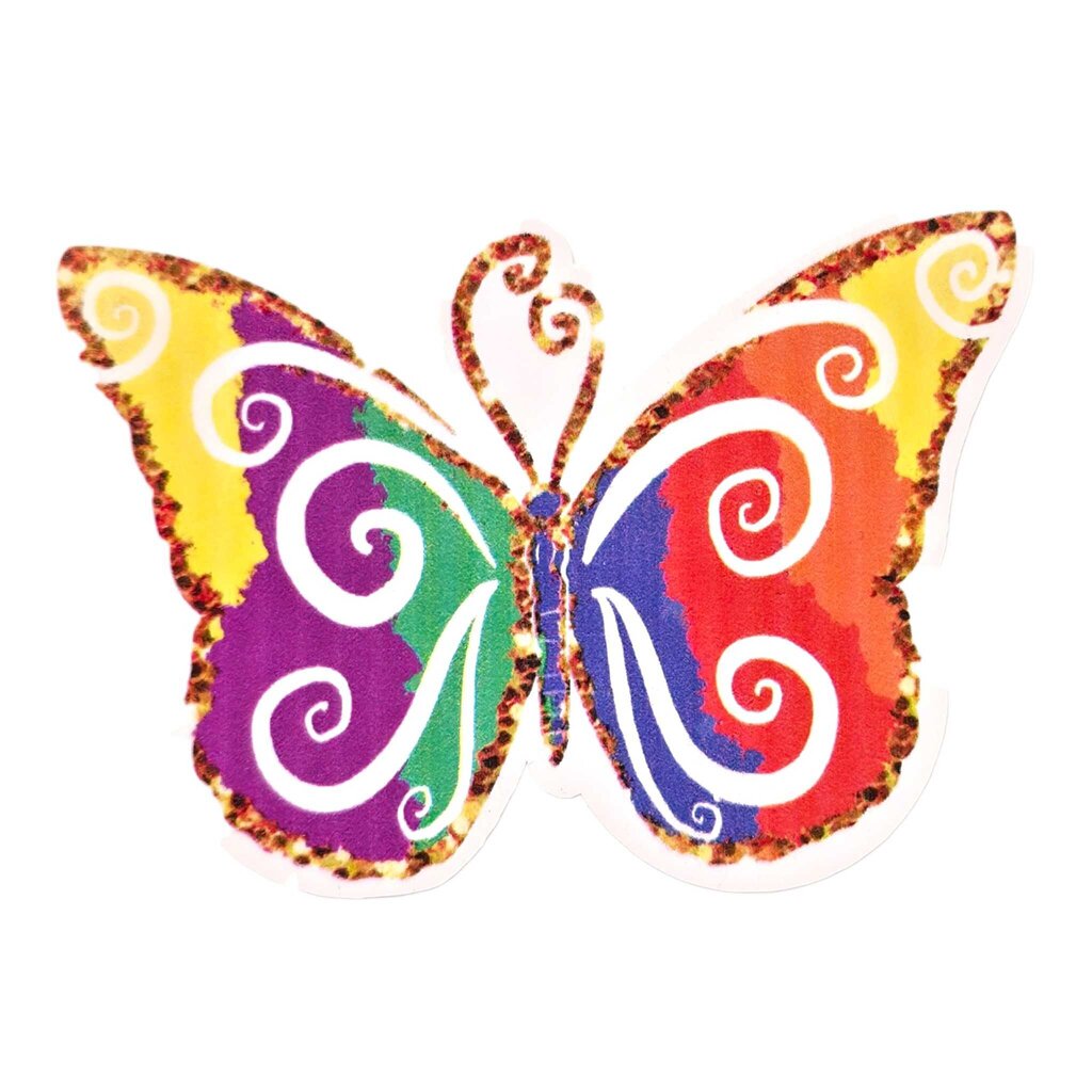 Sticker - Glittery Rainbow Butterfly