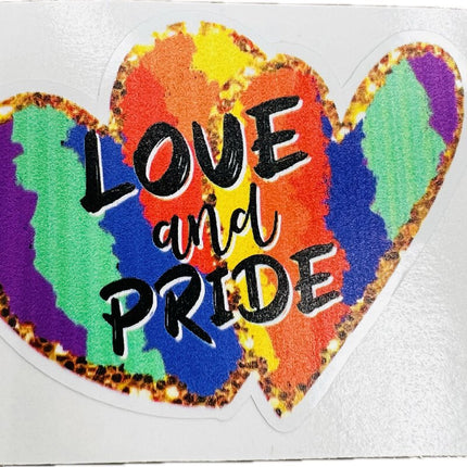 Sticker - Glittery Rainbow Hearts