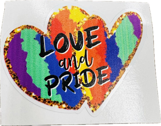 Sticker - Glittery Rainbow Hearts