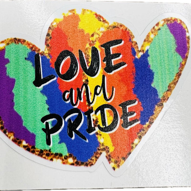 Sticker - Glittery Rainbow Hearts