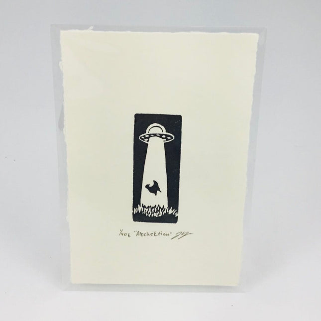 Abclucktion - UFO Chicken Eraser Art Print