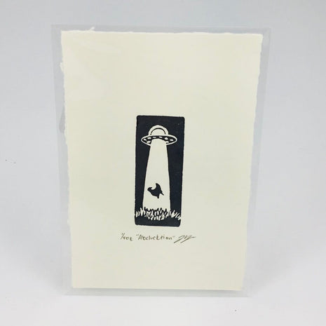 Abclucktion - UFO Chicken Eraser Art Print