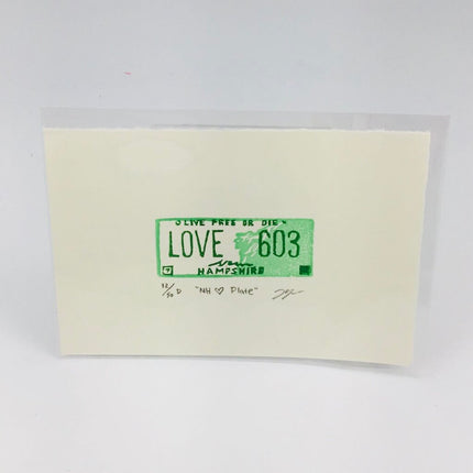 NH <3 Plate - New Hampshire License Plate Eraser Art Print