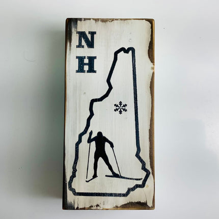 Wood Block White - Skate Skier