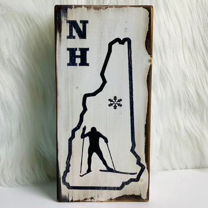 Wood Block White - Skate Skier