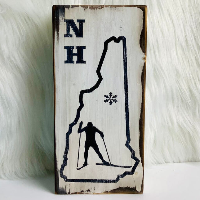 Wood Block White - Skate Skier