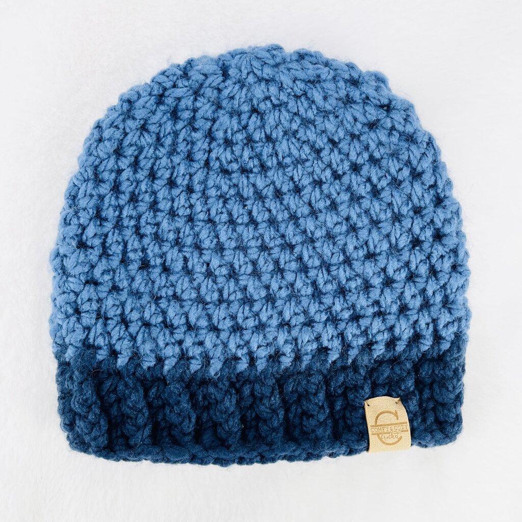 Beanie Hat (Child) - Denim with Navy Brim