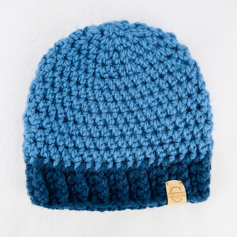 Beanie Hat (Child) - Denim with Navy Brim