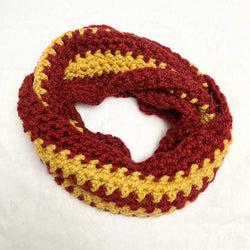 Chunky Infinity Scarf - Red & Gold - view 2
