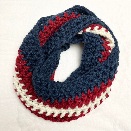 Chunky Infinity Scarf - Red, White, & Blue
