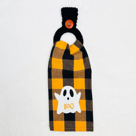 Hanging Towel Set - Orange Plaid Ghost