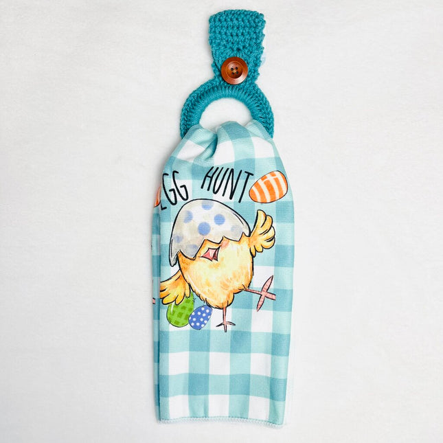 Hanging Towel Set - Plaid Easter Chick