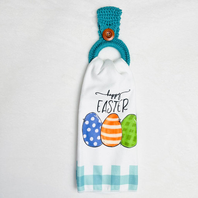 Hanging Towel Set - Plaid Easter Eggs