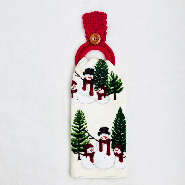 Hanging Towel Set - Snowman with Christmas Trees