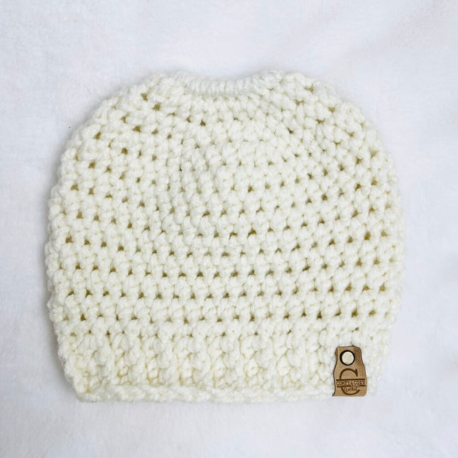 Messy Bun Hat - Off White