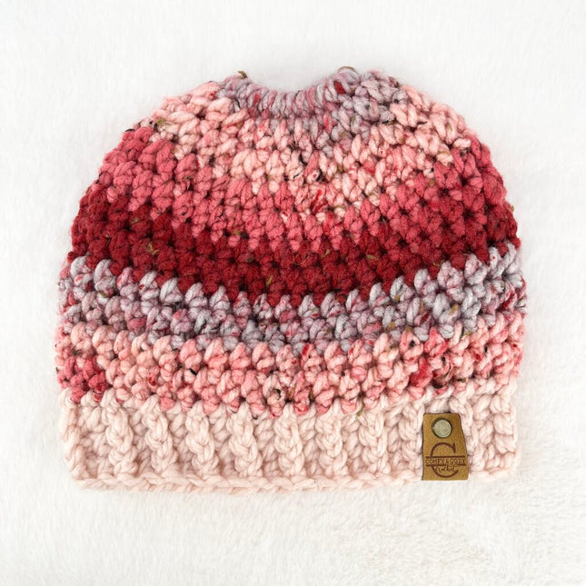 Messy Bun Hat - Rose Garden