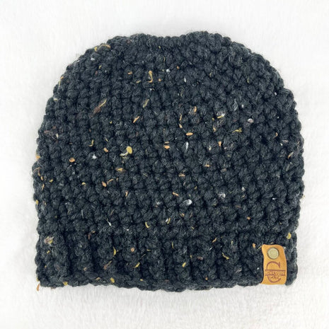 Messy Bun Hat - Tweed Black