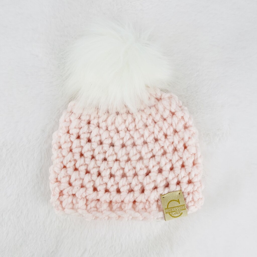 Pom Pom Hat (0-3 month) - Appleblossom