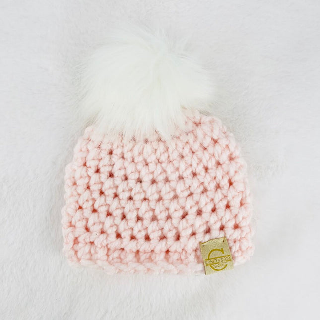 Pom Pom Hat (0-3 month) - Appleblossom