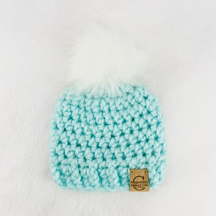 Pom Pom Hat (0-3 month) - Aqua
