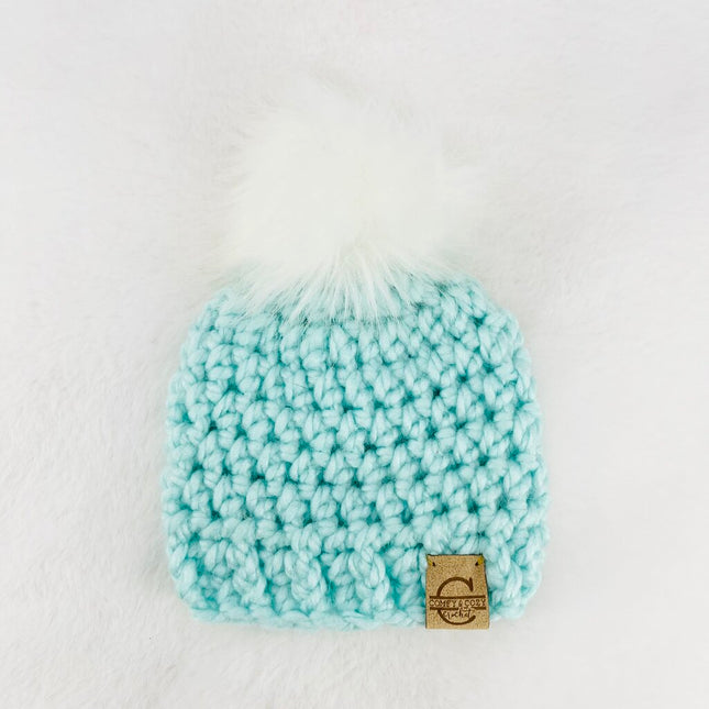 Pom Pom Hat (0-3 month) - Aqua