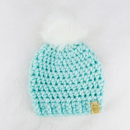 Pom Pom Hat (3-6 month) - Aqua