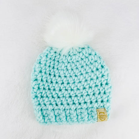 Pom Pom Hat (3-6 month) - Aqua