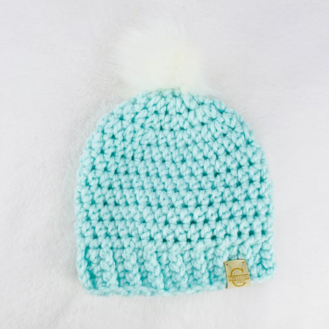 Pom Pom Hat (6-18 month) - Aqua