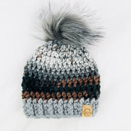 Pom Pom Hat (3-6 month) - Ash
