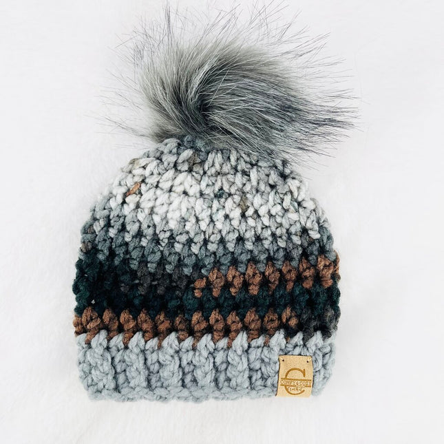Pom Pom Hat (3-6 month) - Ash