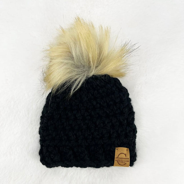 Pom Pom Hat (0-3 month) - Black