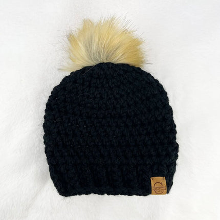 Pom Pom Hat (6-18 month) - Black