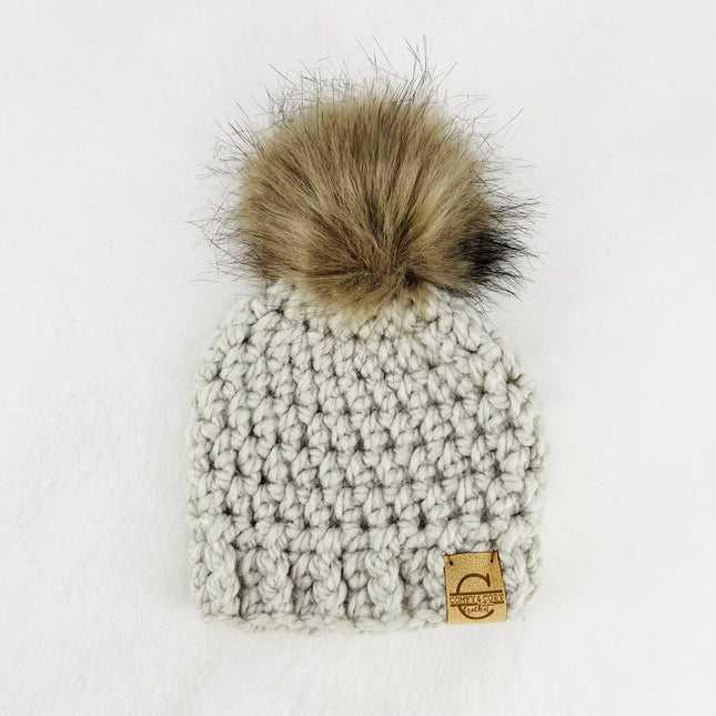 Pom Pom Hat (0-3 month) - Bone
