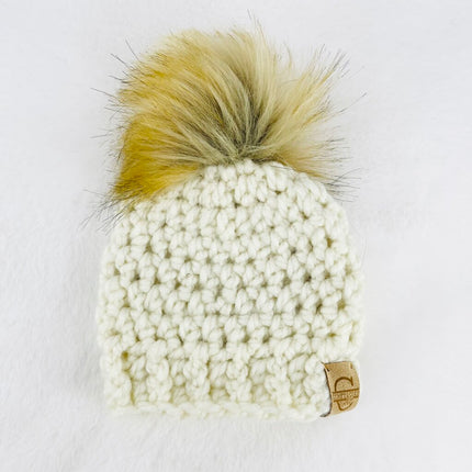 Pom Pom Hat (0-3 month) - Off White