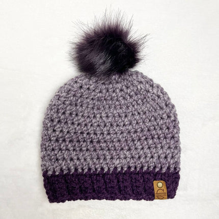 Pom Pom Hat (Adult) - Orchid Heather