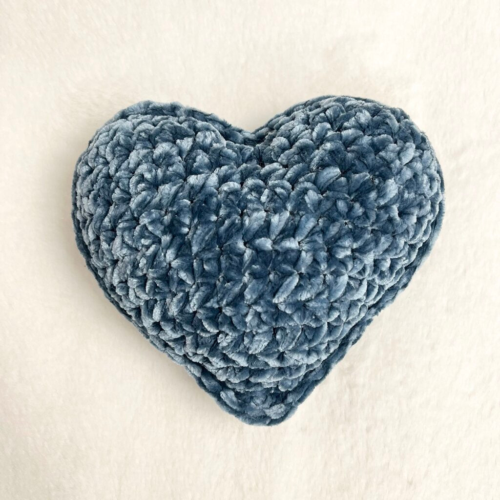 Stuffed Velvet Heart - Blue Spruce (Small)
