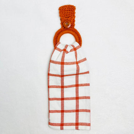 Hanging Towel Set - Orange Plaid Big