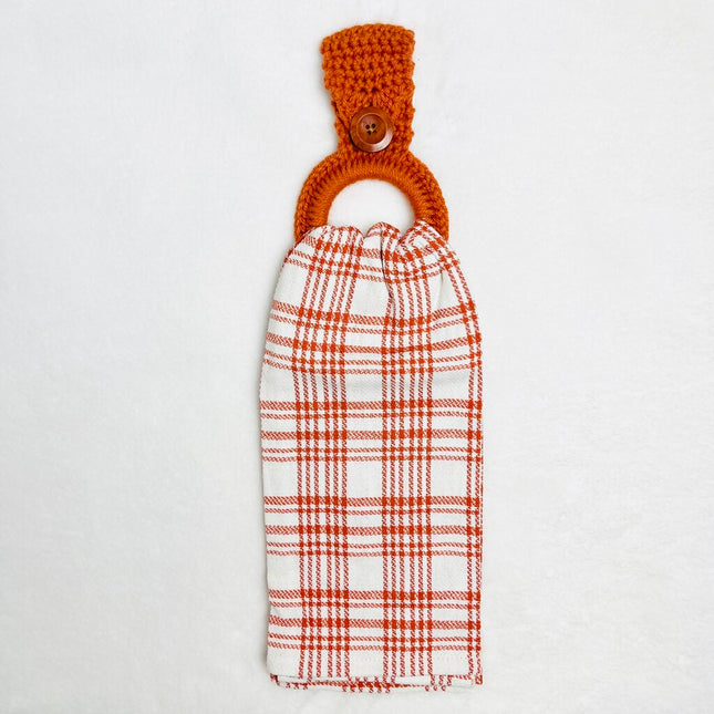 Hanging Towel Set - Orange Plaid Little