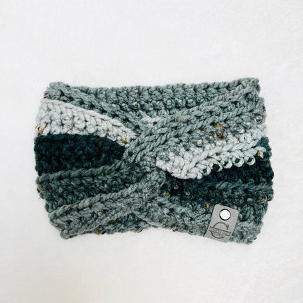 Twisted Headband - Charcoal Stripes