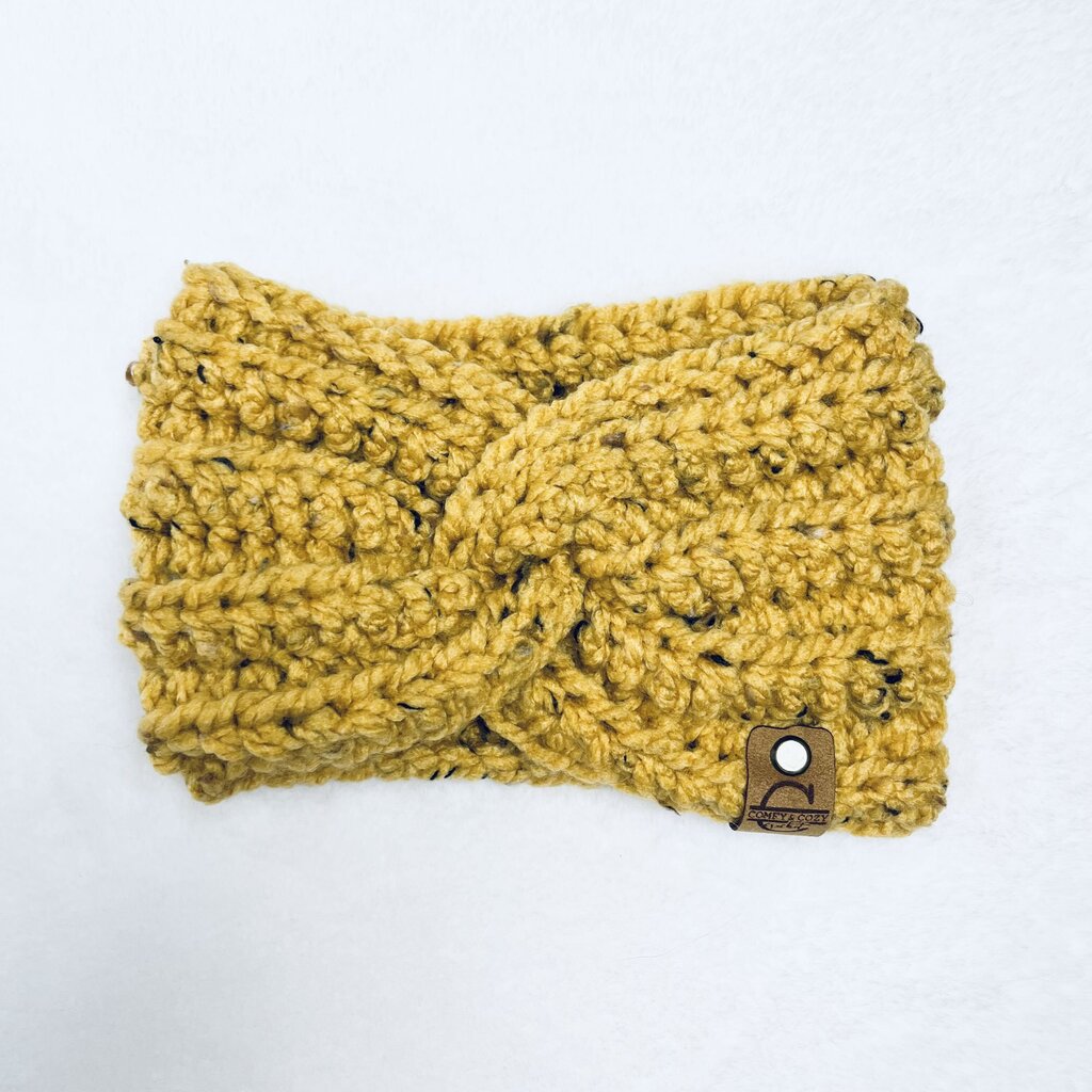 Twisted Headband - Tweed Gold