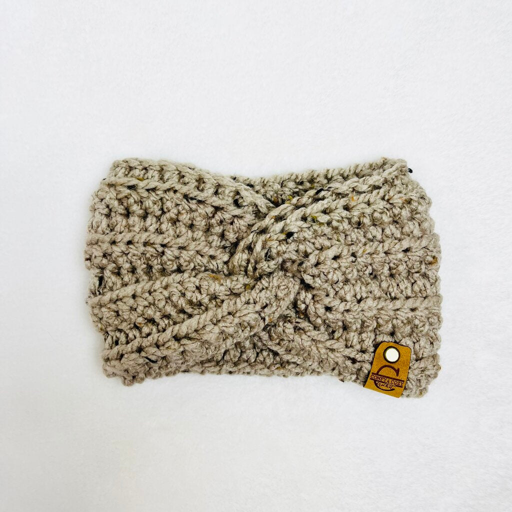 Twisted Headband - Tweed Taupe