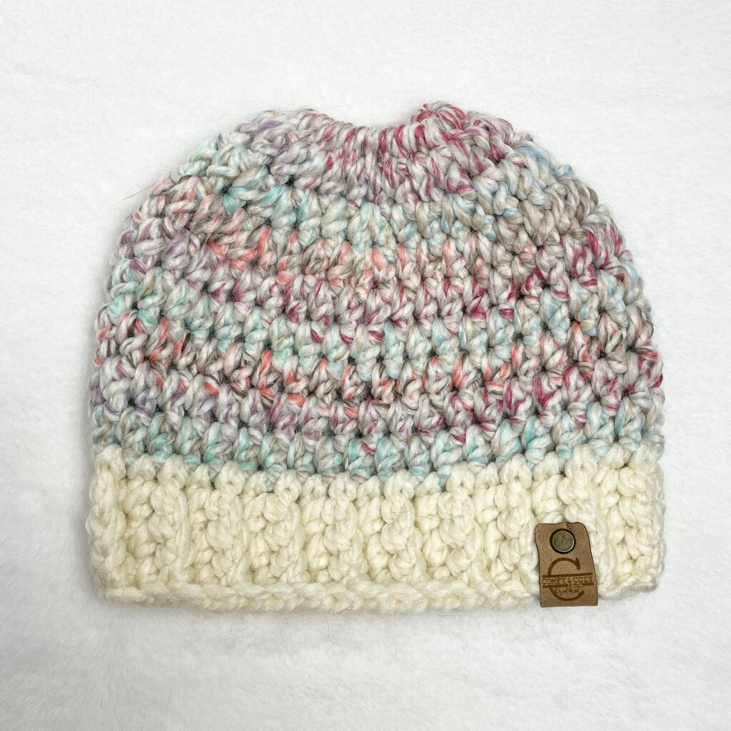 Wool Messy Bun Hat - Carousel