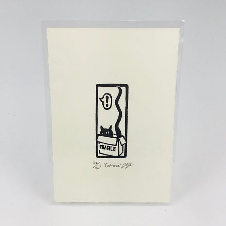 Catbox - Funny cat eraser art print