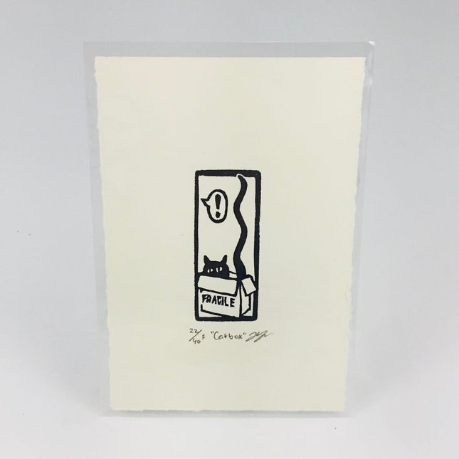 Catbox - Funny cat eraser art print