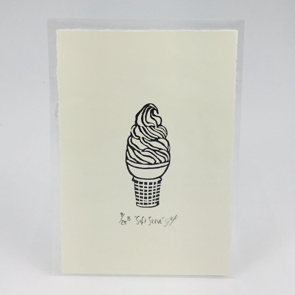 Soft Serve - Ice Cream Cone Eraser Art Print