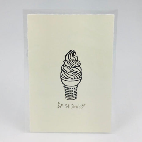 Soft Serve - Ice Cream Cone Eraser Art Print