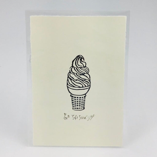 Soft Serve - Ice Cream Cone Eraser Art Print